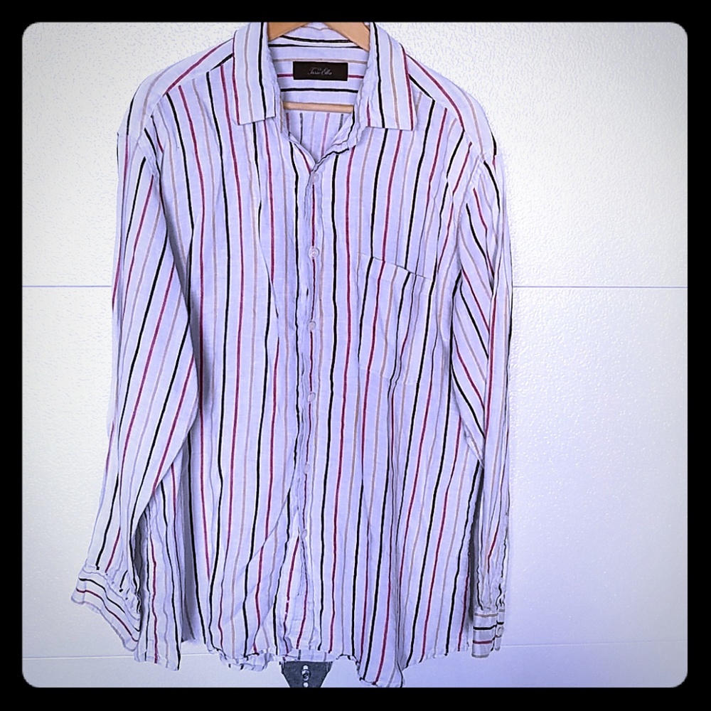 Tasso Elba linen dress shirt with free scarf!